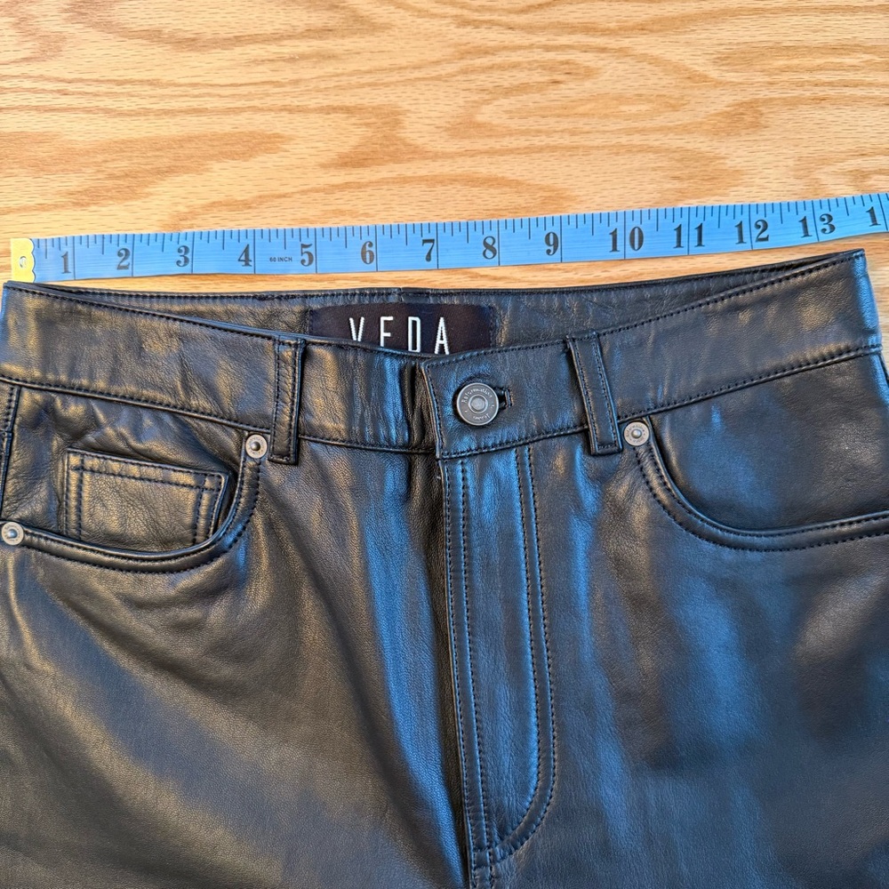 Reformation x Veda Cynthia Lamb Leather Pants Black 2 - Picture 10 of 14